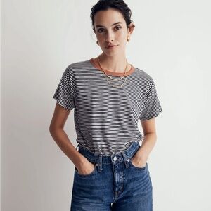 NWOT Whisper Cotton Crewneck Tee in Kusama Stripe